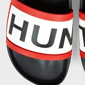 HUNTER slides adjustable sandal 
Red Black White logo US 9 (UK 7)
Coastal core